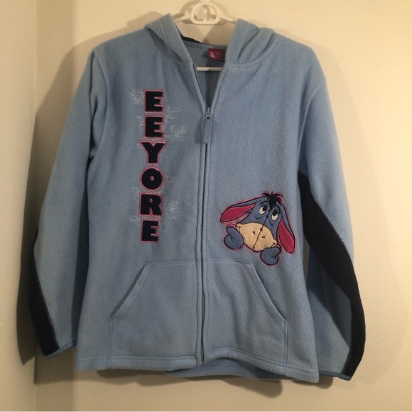 Disney Jackets & Blazers - Disney Jacket Hooded Fleece Light Blue Size M EEYORE